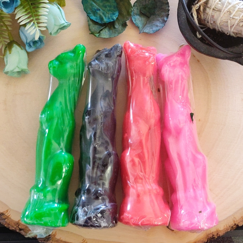 Colored Cat Candles